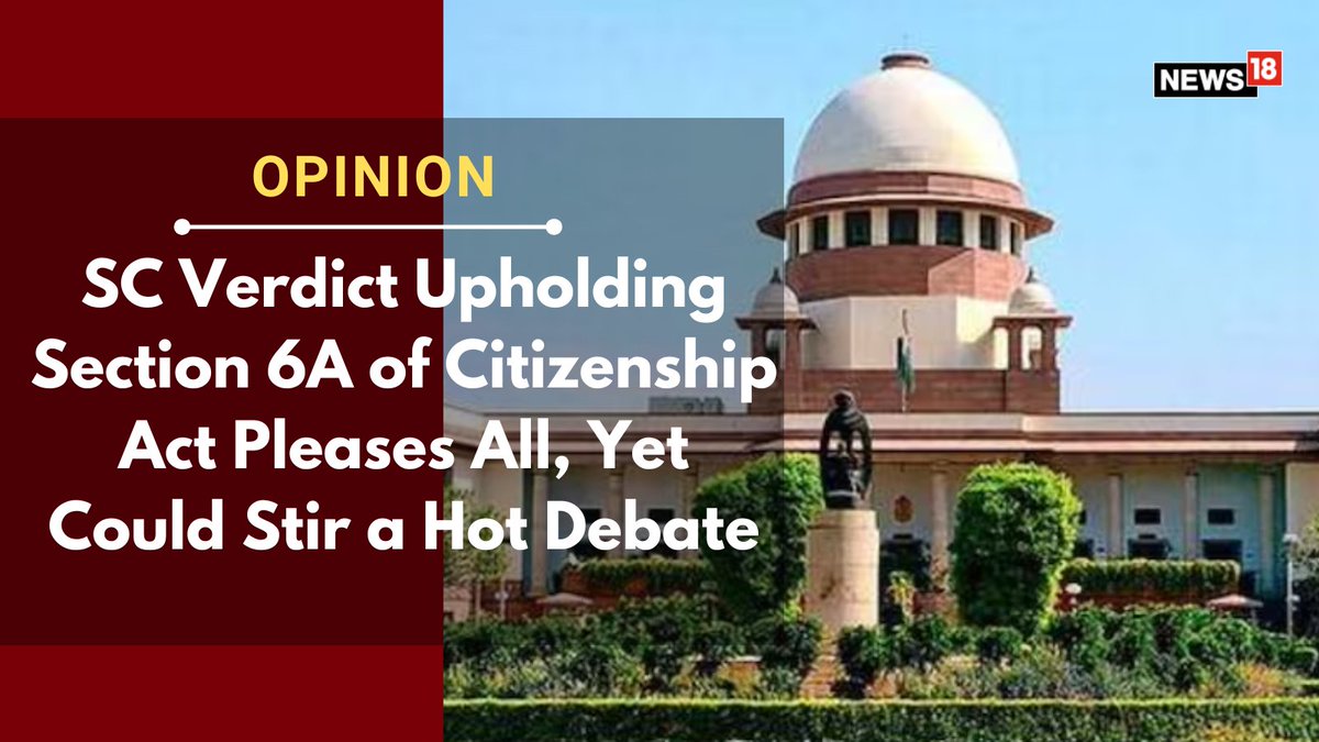 CNNnews18's tweet photo. #OPINION | It is time political parties came to a consensus on this deeply divisive issue.
#section6a #supremecourt #citizenshipact
Written By: S Murlidharan
https://t.co/zzRu3hk7jb https://t.co/NCGkFT8vvi