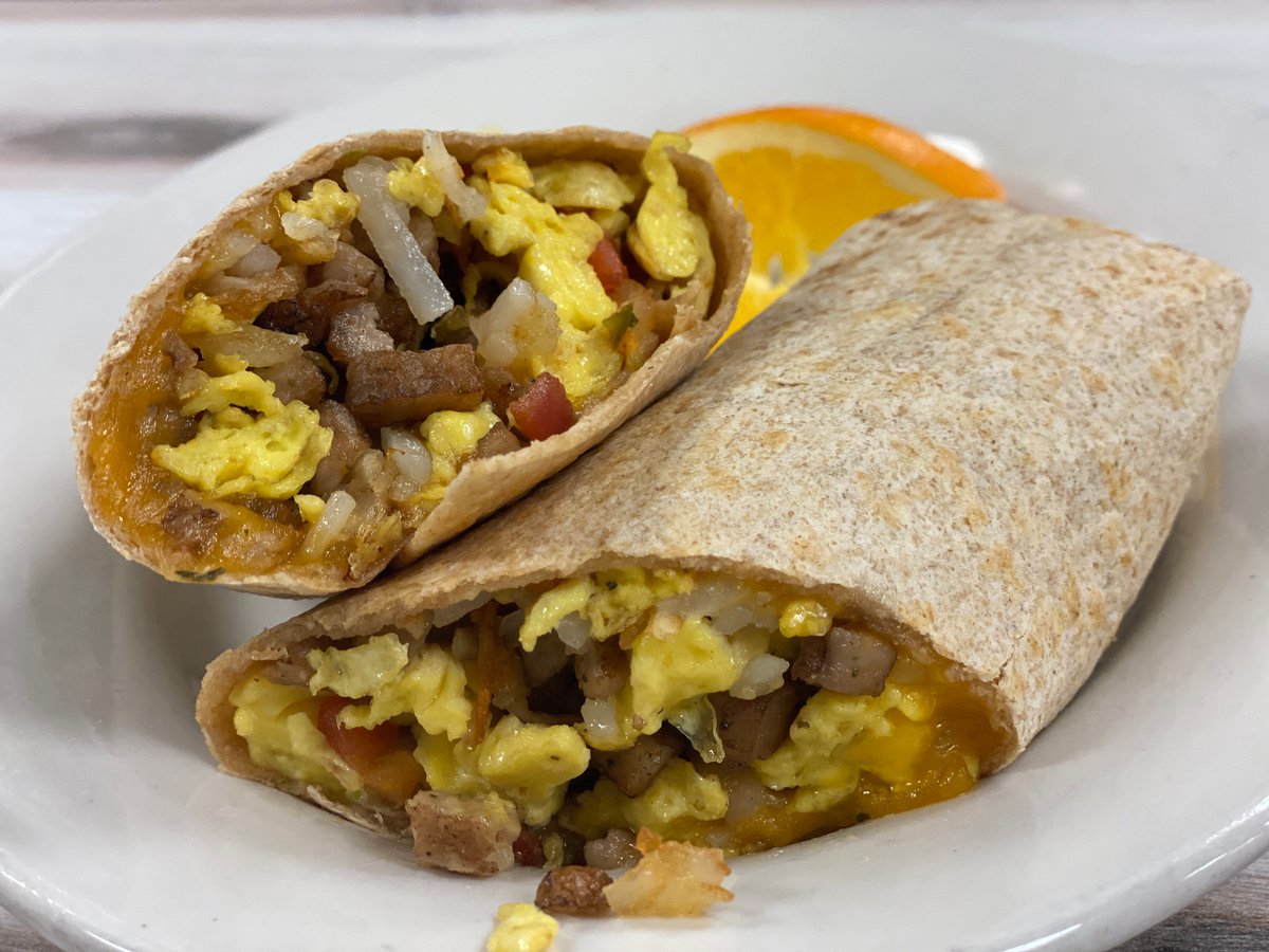 Breakfast Hash Wrap: Two eggs scrambled with hash browns, salsa, cheddar cheese and your choice of ham, sausage or veggies in a whole wheat tortilla.

Order yours to go here: cart.tasteofscandinavia.com/view/66196