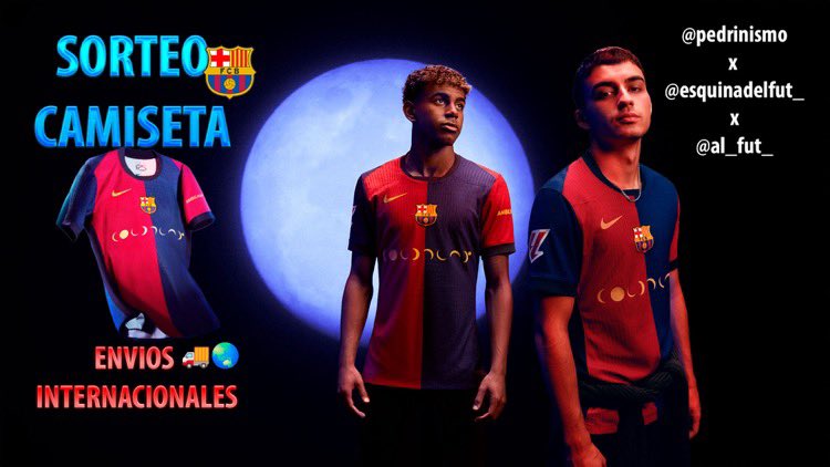 SORTEAZO CAMI BARÇA X COLDPLAY DEL CLÁSICO 💙❤️🌙

Para participar:
✅RT a esta publicación
✅Sigue a <a href="/esquinadelfut_/">La Esquina Del Fútbol</a> @al_fut_ y a mí
✅Menciona a 1 amig@

📝Ganador el 25 de octubre 
✈️Envío INTERNACIONAL
