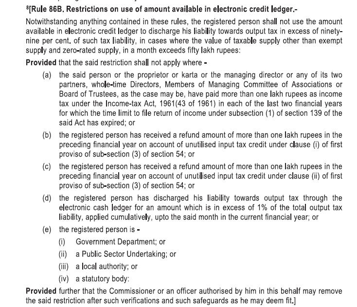 AbhasHalakhandi's tweet photo. Attention Taxpayers & Professionals: Comply with Rule 86B of GST!

🚨Rule 86B, is currently the hot point for GST officials during audits, scrutiny or even enquiries & requires careful attention. 
If your monthly supply exceeds ₹50 lakhs, you must discharge at least 1% of your output tax liability in cash (unless you fall under one of the exceptions).

🚨 Non-compliance is easily detectable and will result in heavy interest charges along with cash tax payments (which has already been paid through ITC earlier)

🚨Remember, getting a refund for tax liabilities paid earlier through ITC is not an easy task. 
Ensure compliance now to avoid complications later!