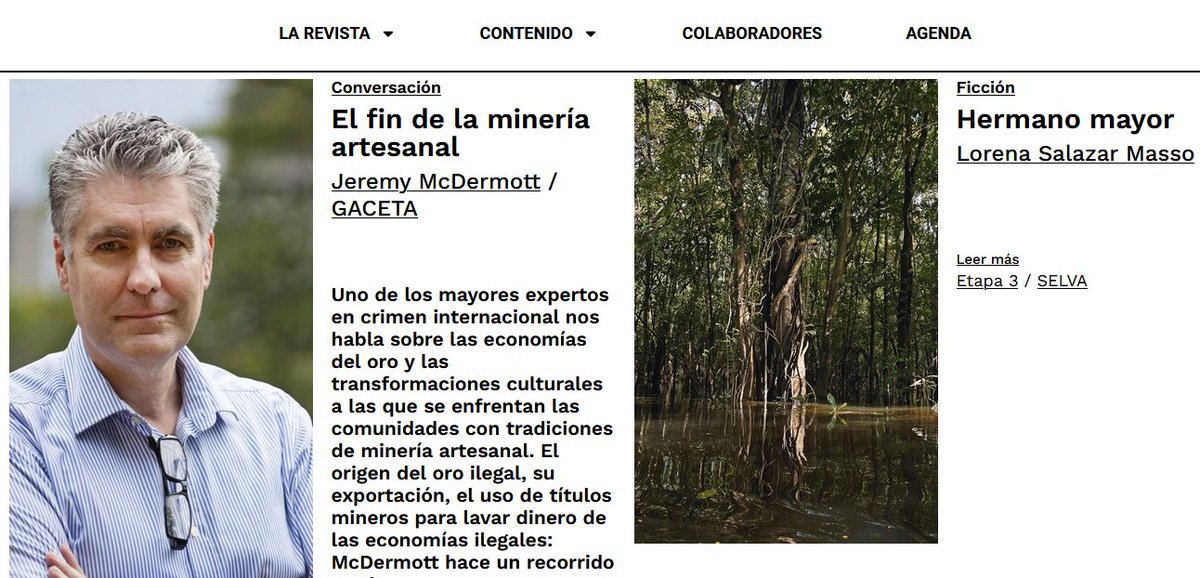 Ana Cristina Restrepo Jiménez (@anacrisrestrepo) on Twitter photo 🗒️✏️<a href="/gacetarevista/">Revista GACETA</a> estrena web.
Entrevista a <a href="/jerrymcdermott/">Jeremy McDermott</a> codirector de <a href="/InSightCrime/">InSight Crime</a> <a href="/InSightCrime_es/">InSight Crime Español</a>
"Los ejércitos ilegales toman el relevo y utilizan esa tradición (minería artesanal) para limpiar el oro y permitir su venta internacional":
gaceta.co/contenidos/el-… 🗒️✏️<a href="/gacetarevista/">Revista GACETA</a> estrena web.
Entrevista a <a href="/jerrymcdermott/">Jeremy McDermott</a> codirector de <a href="/InSightCrime/">InSight Crime</a> <a href="/InSightCrime_es/">InSight Crime Español</a>
"Los ejércitos ilegales toman el relevo y utilizan esa tradición (minería artesanal) para limpiar el oro y permitir su venta internacional":
gaceta.co/contenidos/el-…