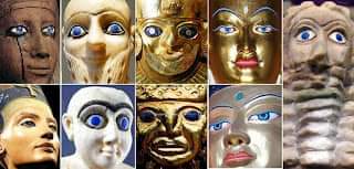 El curioso detalle de los ojos azules en máscaras funerarias de momias preincas,  detalle compartido con otras culturas antiguas del mundo....Egipcia, Sumeria,...

César Hidalgo.
Amantes de la Cultura.