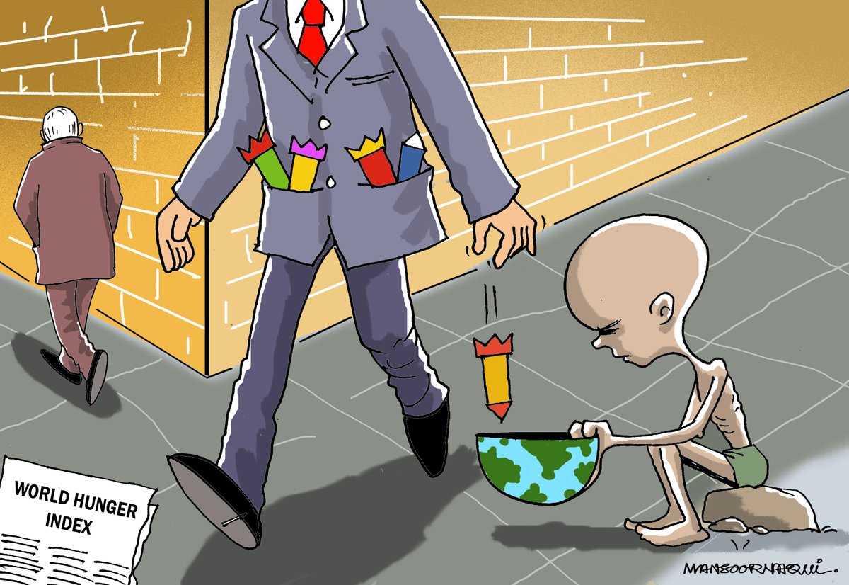cartoonistnaqvi's tweet image. #worldhungerindex  #dainikbhaskar @nytimes