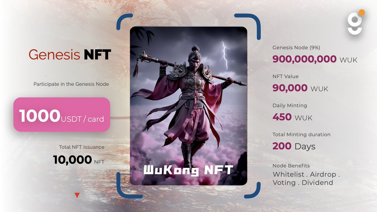 wukcoin's tweet photo. 🔥 WUKONG NFTs are your key to the GameFi universe! These ultra-rare assets offer in-game advantages, cross-chain utility, and exclusive access to content on Game.Hub. Own a WUKONG, own a piece of the future! 🚀🎮 #WUK #NFT #GameFi #BlockchainGaming https://t.co/TsyoklLqQD