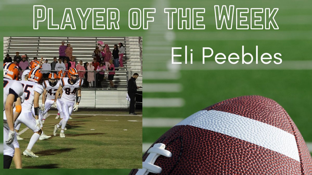 Eli Peebles was selected as Varsity Defense POTW for Danville: Eli continues to improve every week. He is starting to put things together and make good plays on Friday night.