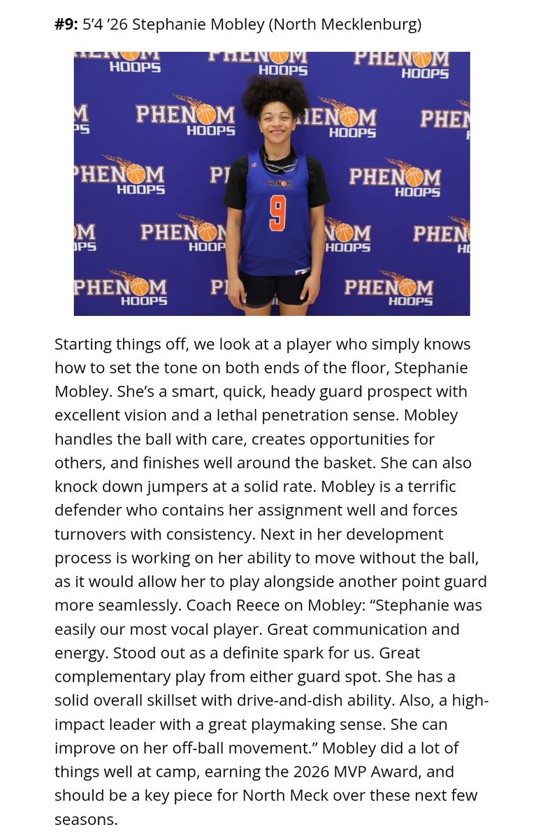 StephMobley2026's tweet image. Humbled and grateful to have received MVP of the 2026 class @LadyPhenomHoops #LadyTop80 thank you for the evaluation and recognition as well.