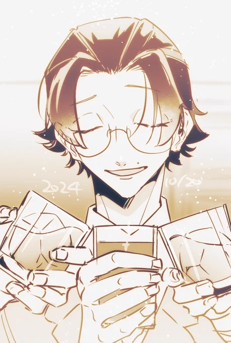 おめでと!!!!!!!!!!!!#内務省異能特務課参事官補佐生誕祭2024 #教授眼鏡生誕祭2024 