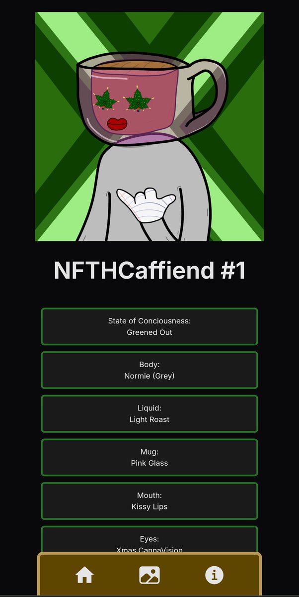 NFTHCaffiends's tweet photo. Our platform got a makeover! Just a mint app? Not anymore! Check out what's been added, and be prepared for more to come! You'll get to see the platform develop into its final form as we keep building on it!

Check it out ➡️ https://t.co/sqi2fOyVgS https://t.co/IHbb4Cp4XH