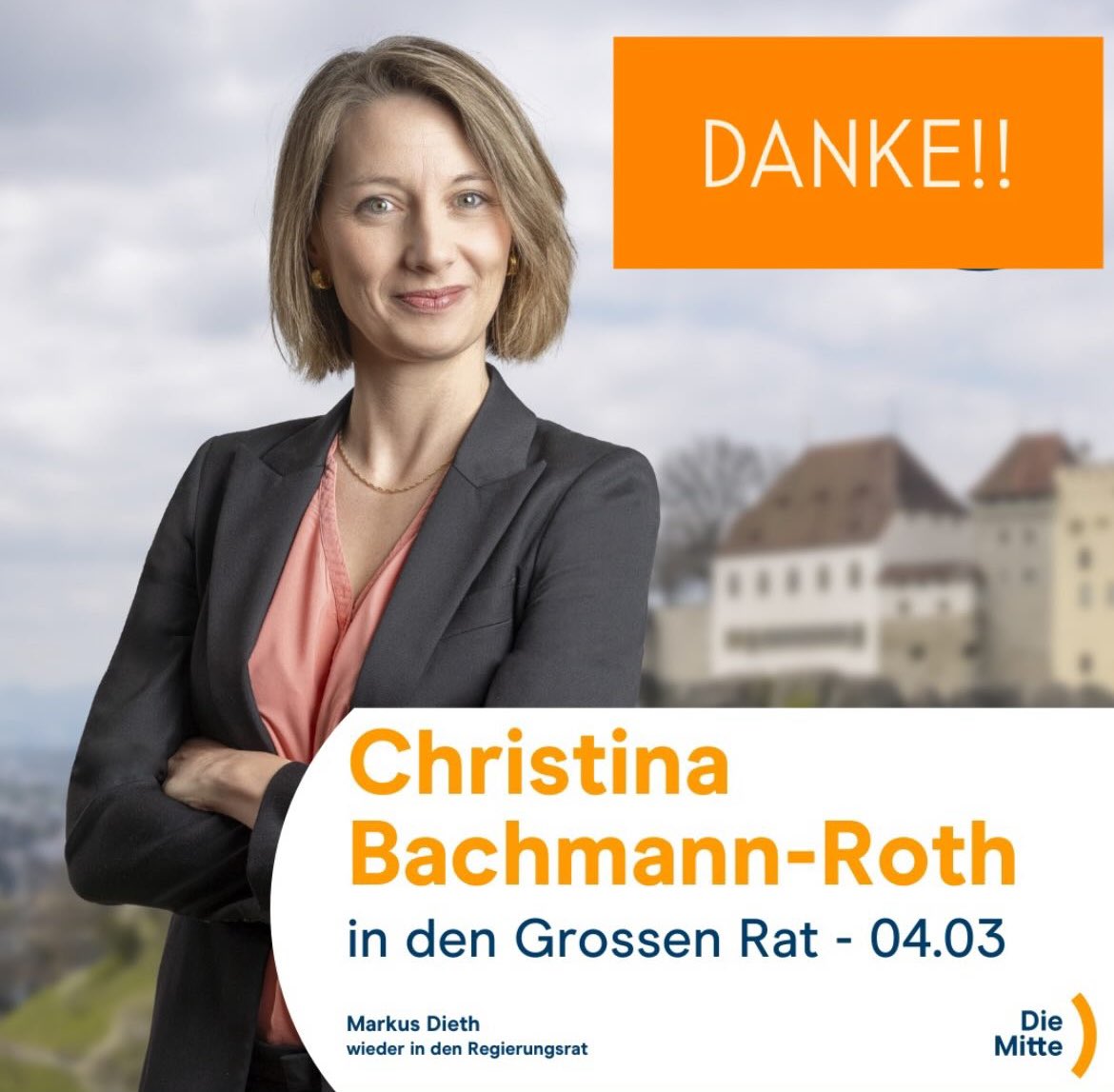 Danke von Herzen für 2‘086 Stimmen. Ich freue mich sehr über den erreichten 2. Platz! Herzliche Gratulation an bisherige GR <a href="/SutterSuter/">Sabine Sutter-Suter</a> zur Wiederwahl und allen Mitte Kollegen zum gemeinsamen Wahlerfolg! Die Mitte konnte im Bezirk Lenzburg den Wähleranteil um 0.9% ausbauen🥳!