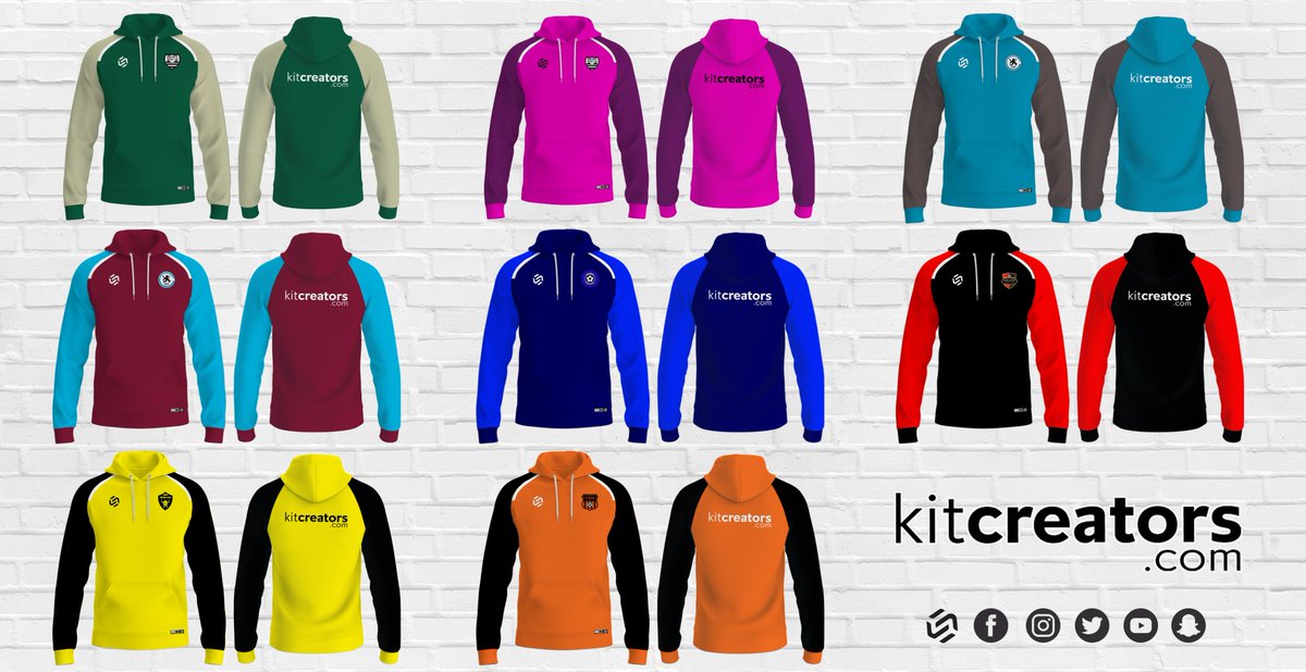 Do you need hoodies for your team?  At Kit Creators any colour is possible!