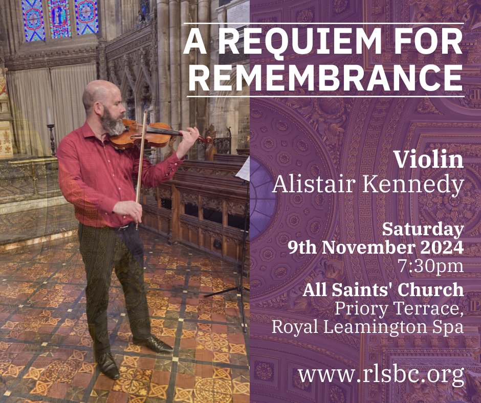 Violinist Alistair Kennedy is joining us again for our autumn concert. He’s played with top orchestras &amp; stars like Katherine Jenkins and Victoria Beckham. Get ready for an unforgettable performance. Purchase tickets rlsbc.org   #LiveMusic #Violin #Concert