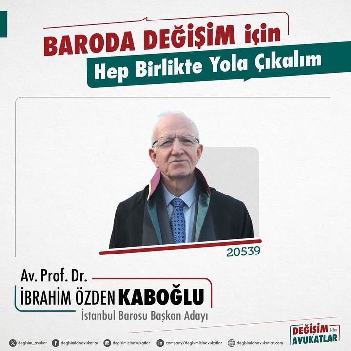 İstanbul Barosu seçimlerini İbrahim Kaboğlu kazandı.

Türkiye'de Kandil,bir baro kazandı diyebiliriz.

İstanbul  Barosu yönetiminde artık Abdullah Öcalan'ın avukatlarından tutun DEM Parti'den belediye başkan adayı olmuş herkes var.

Baroları,terör yuvasından kurtarın artık yeter!