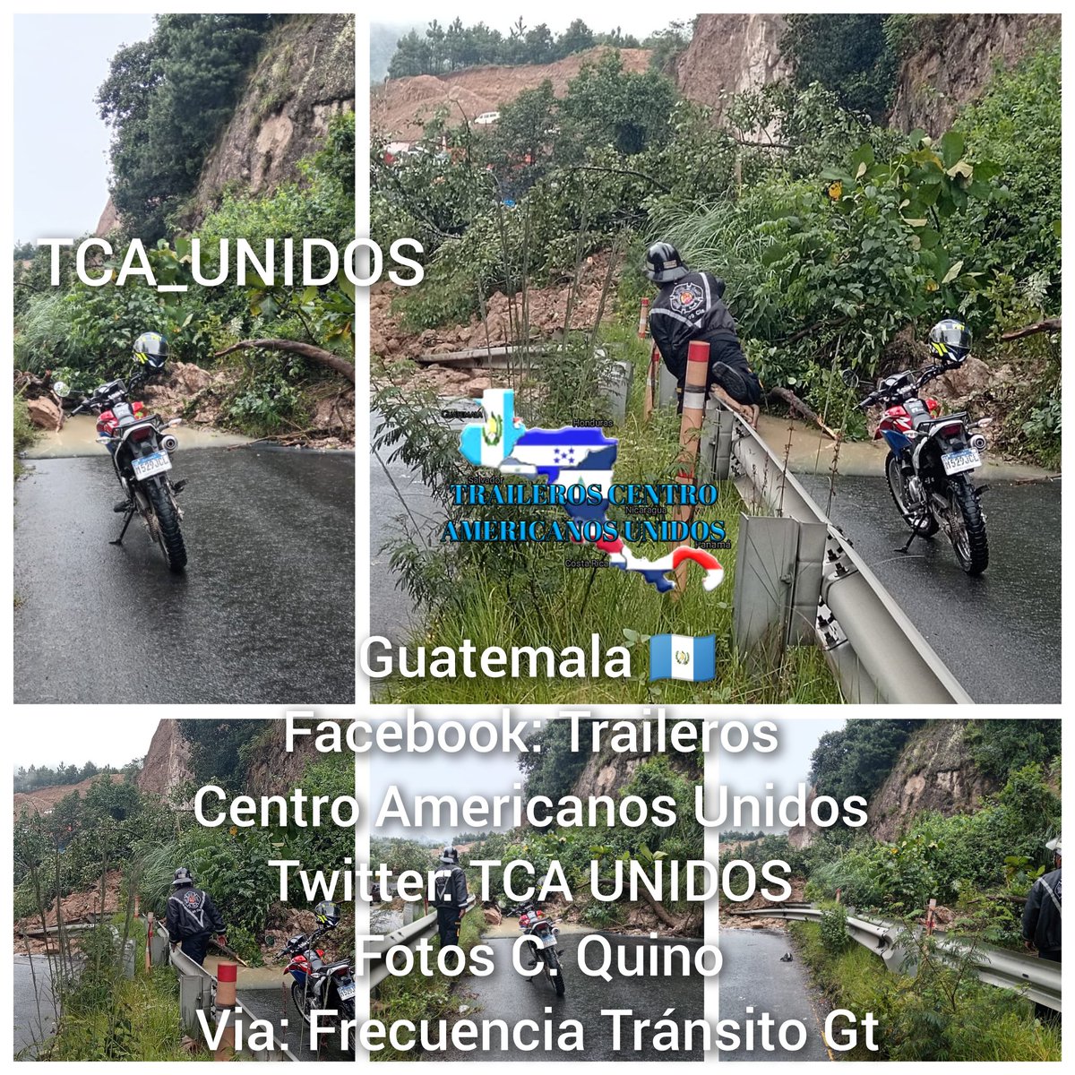 Guatemala 🇬🇹
Ruta Interamericana
Kilómetro 92 y 93 
Jurisdicción Tecpan 
Chimaltenango con
Sentido a Ciudad Capital 
Carril Bloqueado por 
Derrumbes # Precaución