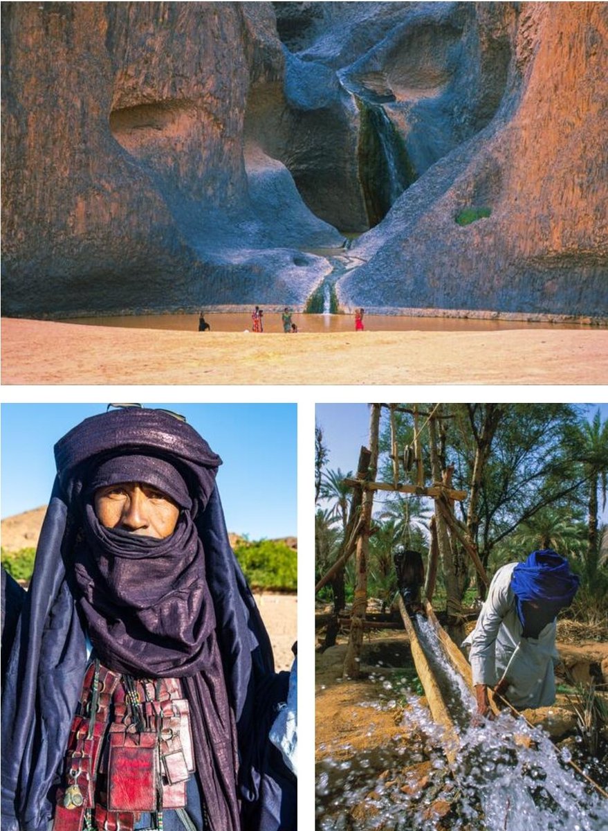 #Timia🌴 is a small town and commune in northern Niger, situated at an oasis in the Aïr Mountains, Agadez Region, Iferouane Department. Visitors come to the Tuareg town to see a seasonal waterfall, a former French fort and the nearby ruined town of Assodé.
