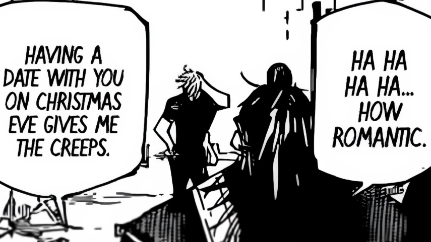 thatonegetogirl's tweet photo. I just realized gojo tends to scratch his hair/neck when he gets embarrassed talking to geto (or about him) 

he was even doing this when kenjaku made fun of him for being a romantic ughhh so cute https://t.co/YSMU7pkInb