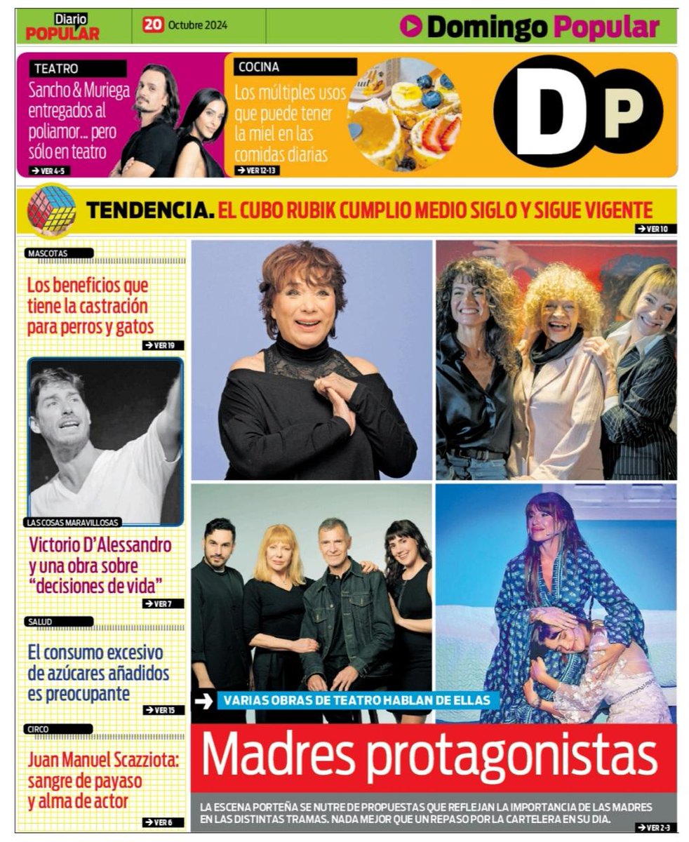 HOY- Mi Nota de Tapa #SupleDominical
<a href="/DiarioPopular_/">Diario Popular</a> 
Especial Día de la MADRE
#MADRESPROTAGONISTAS
* En su día, las madres dominan la cartelera