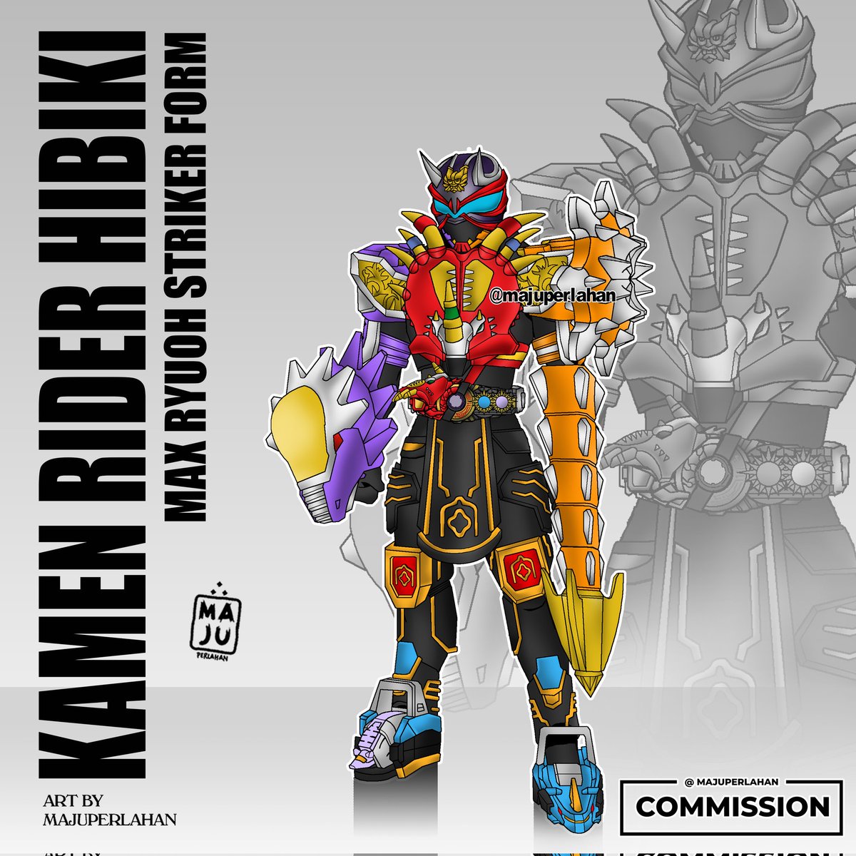 Kamen rider Hibiki Dino Zord Forms. Commission work for