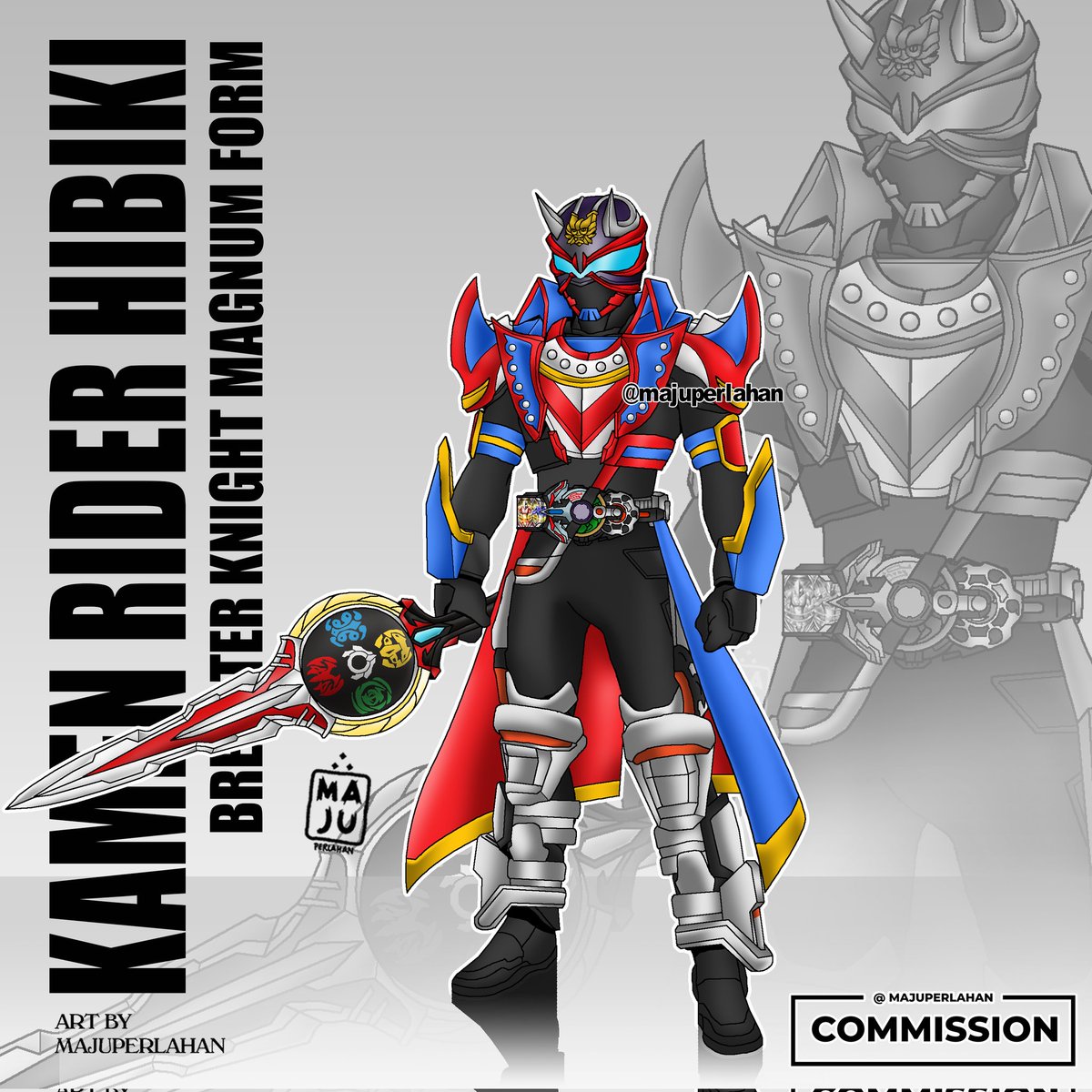 Kamen rider Hibiki Dino Zord Forms. Commission work for