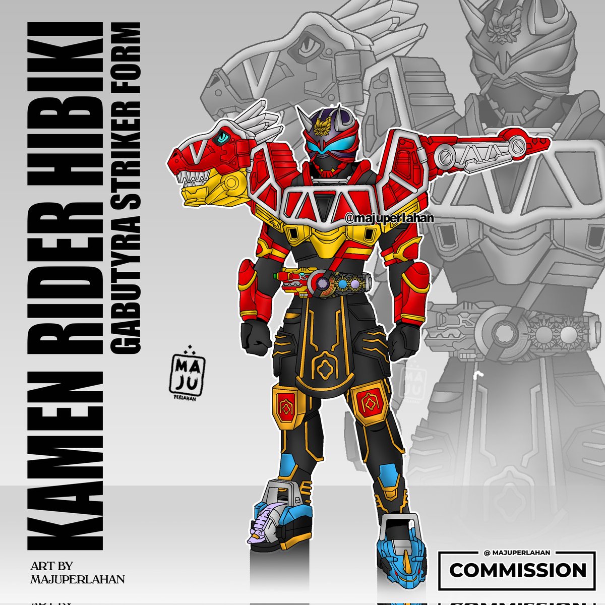 Kamen rider Hibiki Dino Zord Forms. Commission work for