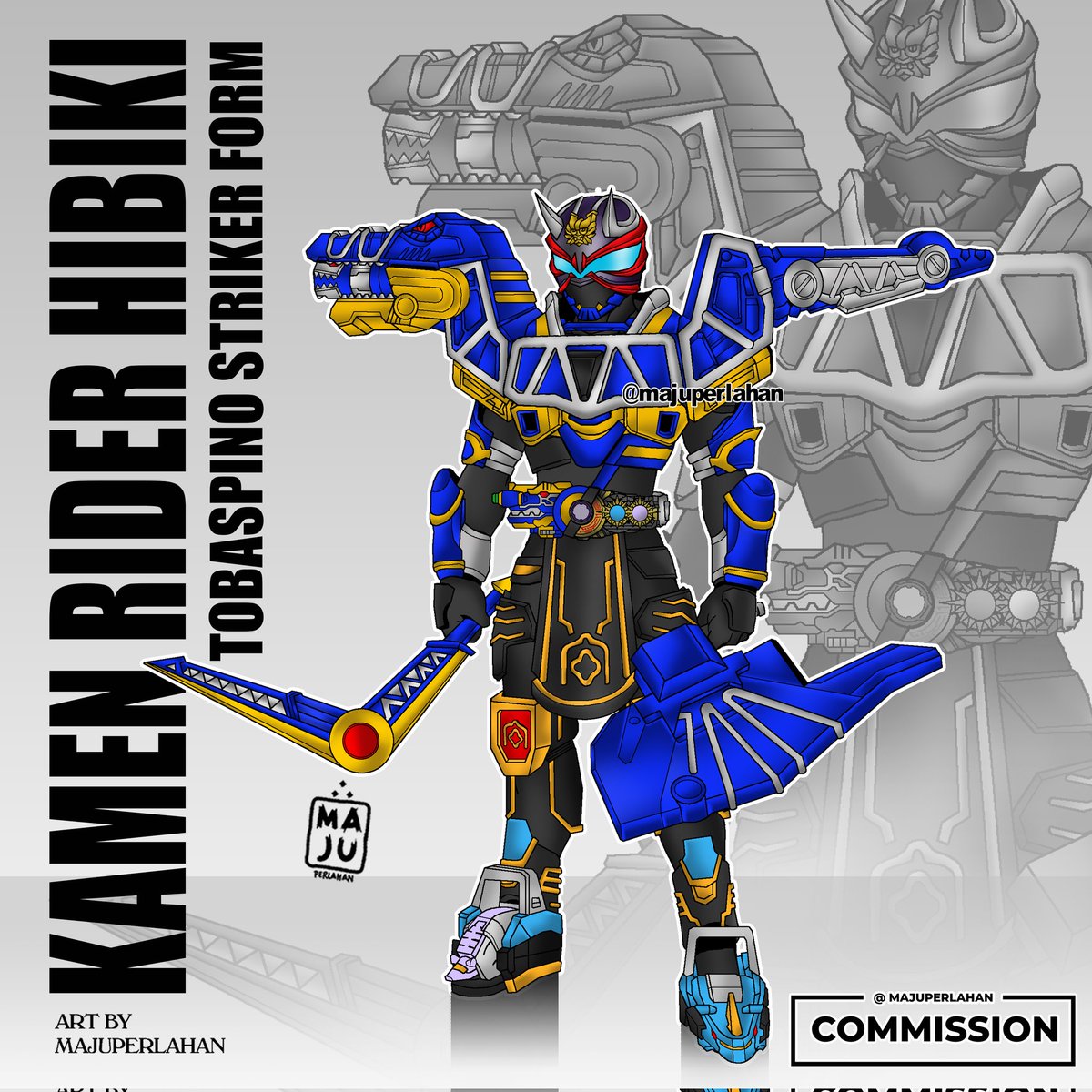Kamen rider Hibiki Dino Zord Forms. Commission work for