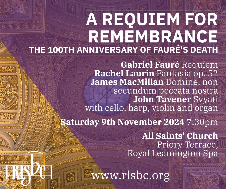 🎵 Honor the 100th anniversary of Fauré’s death with a stunning performance of his Requiem&amp; more. Featuring baritone Matthew Pandya &amp; others.
 📅9th Nov 2024, 7:30 PM
 📍Leamington Spa
 🎟️Book now: rlsbc.org