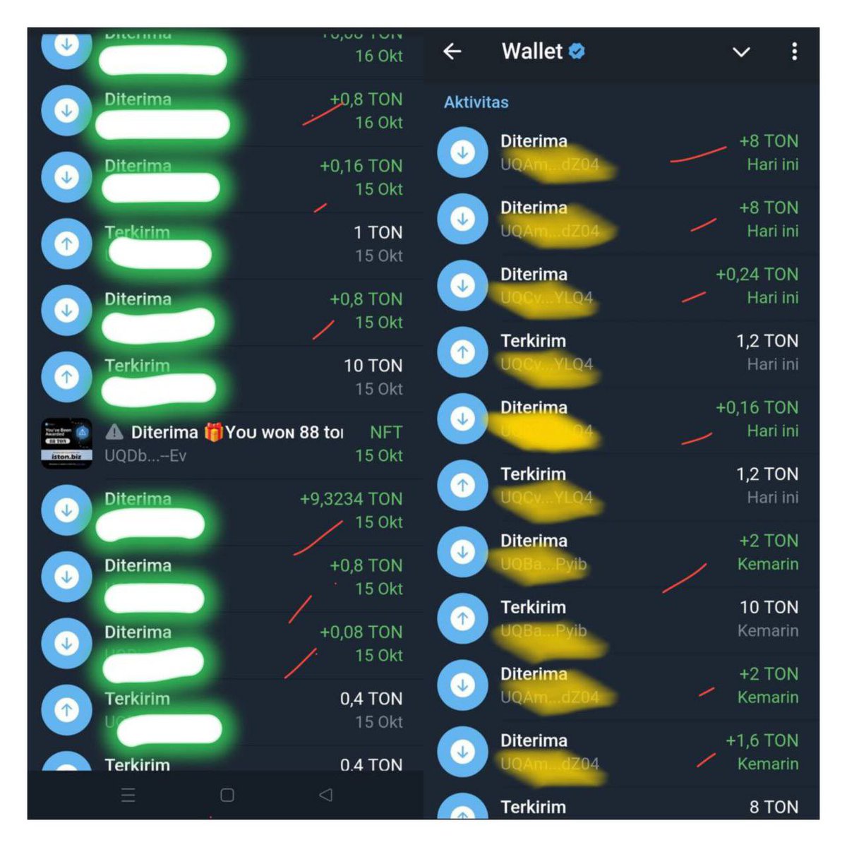 🎁 Another proofs from mining cards refferal system 

Hundreds of TON has come out to some users as a refferall prizes from our 80k TON Refferal Prizes pool Mining Cards 

So what are u waiting for guys !!
Grab the 🤑TON fast ☄️