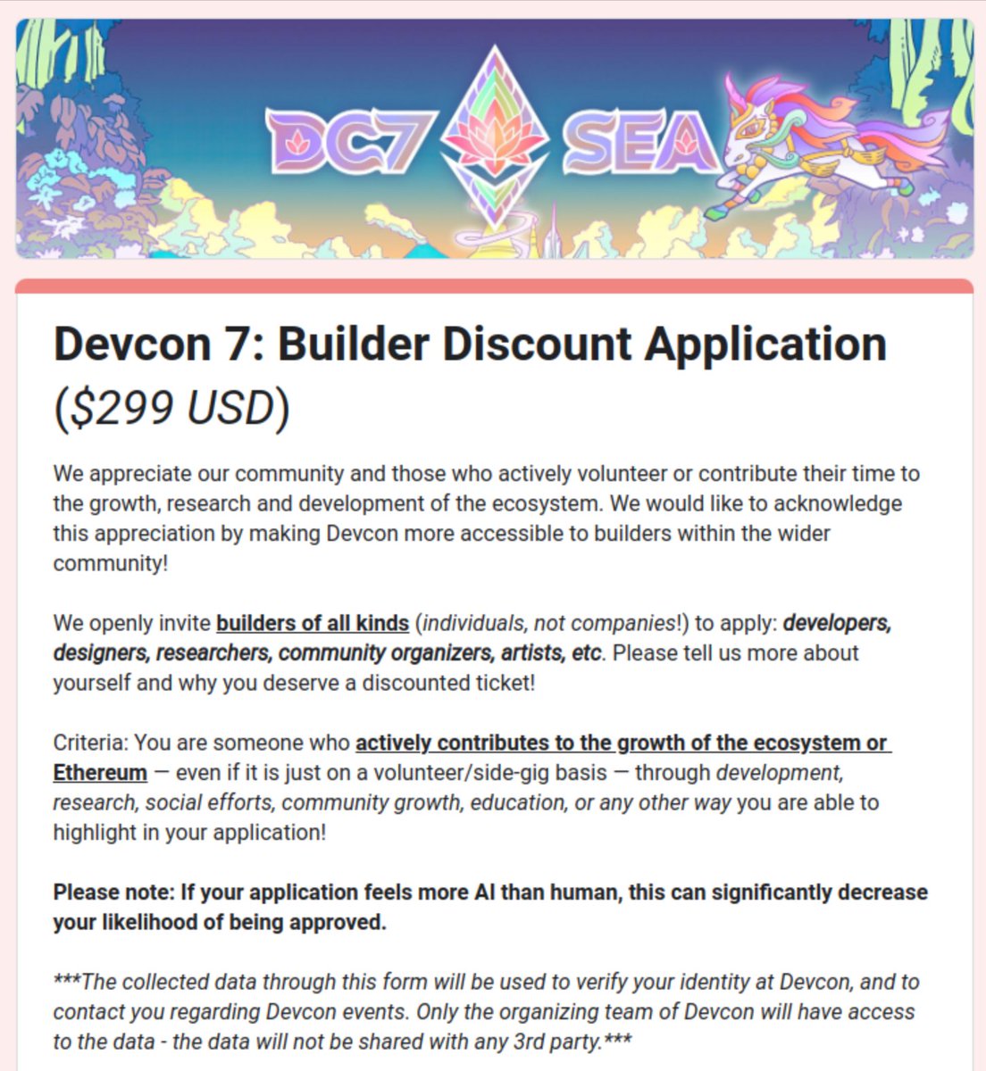 POV, fantasizing with the idea of going to Devcon 7. I've filled the application but I haven't booked anything. Any tips?