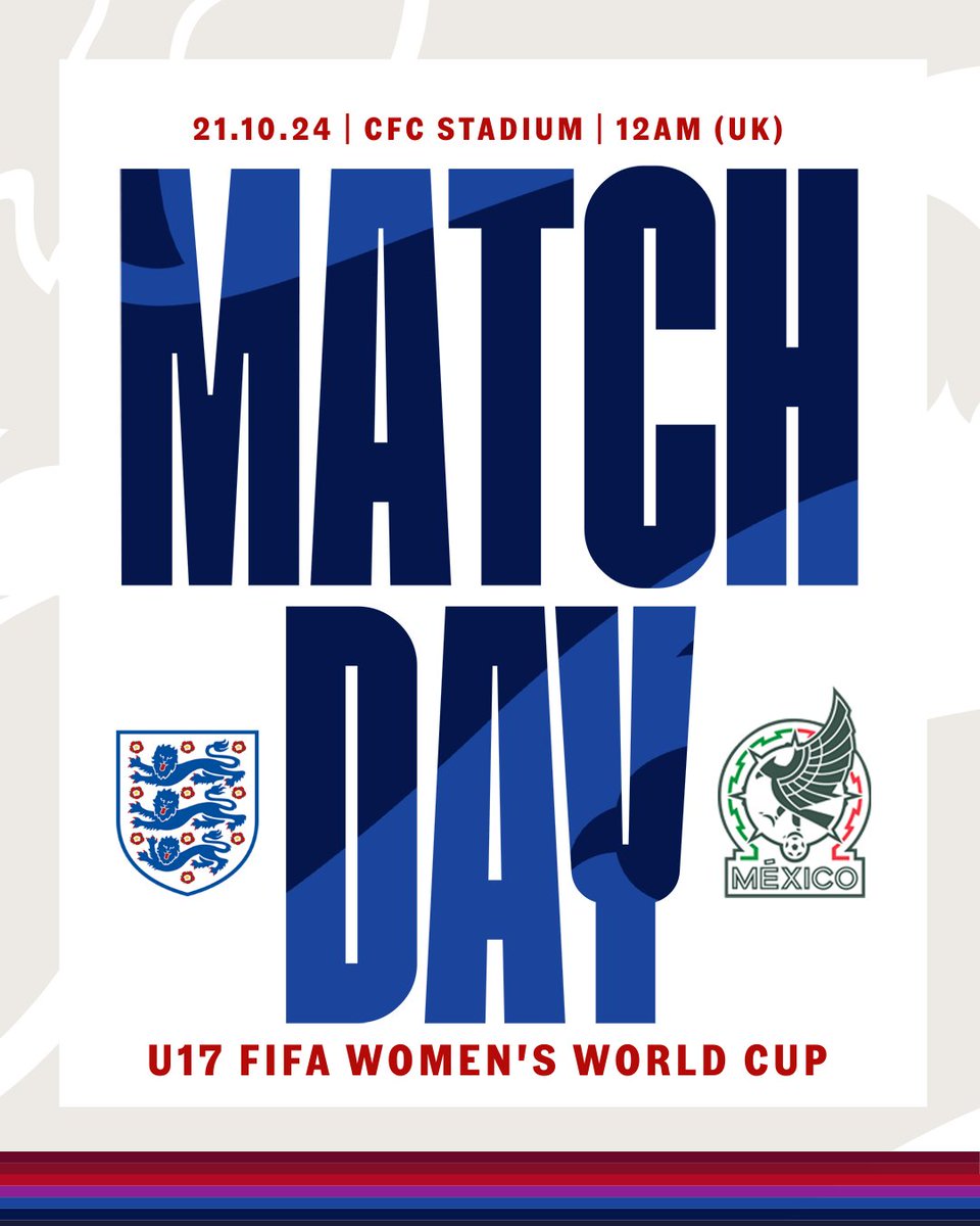 It's #U17WWC matchday two for our #YoungLionesses out in the Dominican Republic! 🤩

Watch it here at midnight 👉 eng.football/gj7w1f