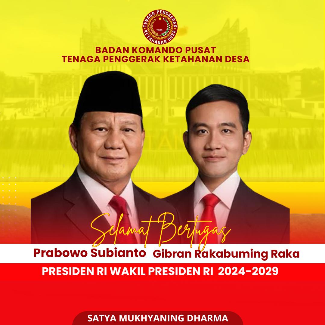 TPKDESA's tweet photo. Selamat bertugas Pak @prabowo dan Mas @gibran_tweet 
👍🫡🫡🫡 https://t.co/Hqt013ATfa