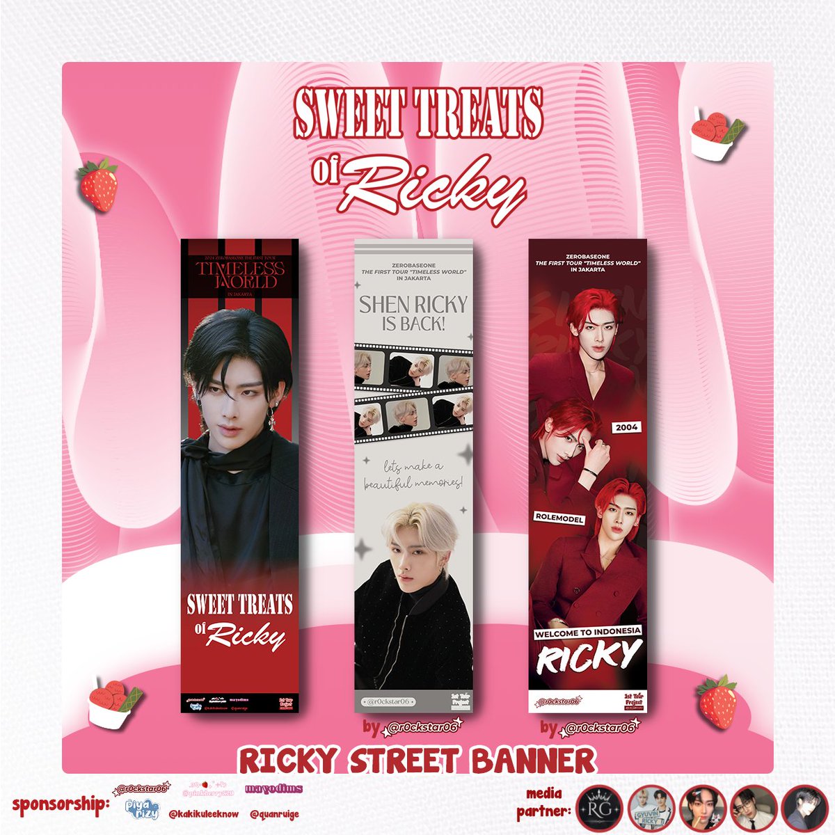 RickyShenINA's tweet image. [2024 ZEROBASEONE THE FIRST TOUR PROJECT]

We are thrilled to announce our third project: RICKY STREET BANNER 🛣️

Don't forget to take the picture in front of our RICKY STREET BANNER at the 2024 ZEROBASEONE THE FIRST TOUR [𝐓𝐈𝐌𝐄𝐋𝐄𝐒𝐒 𝐖𝐎𝐑𝐋𝐃] IN JAKARTA.

📍 ICE BSD,…