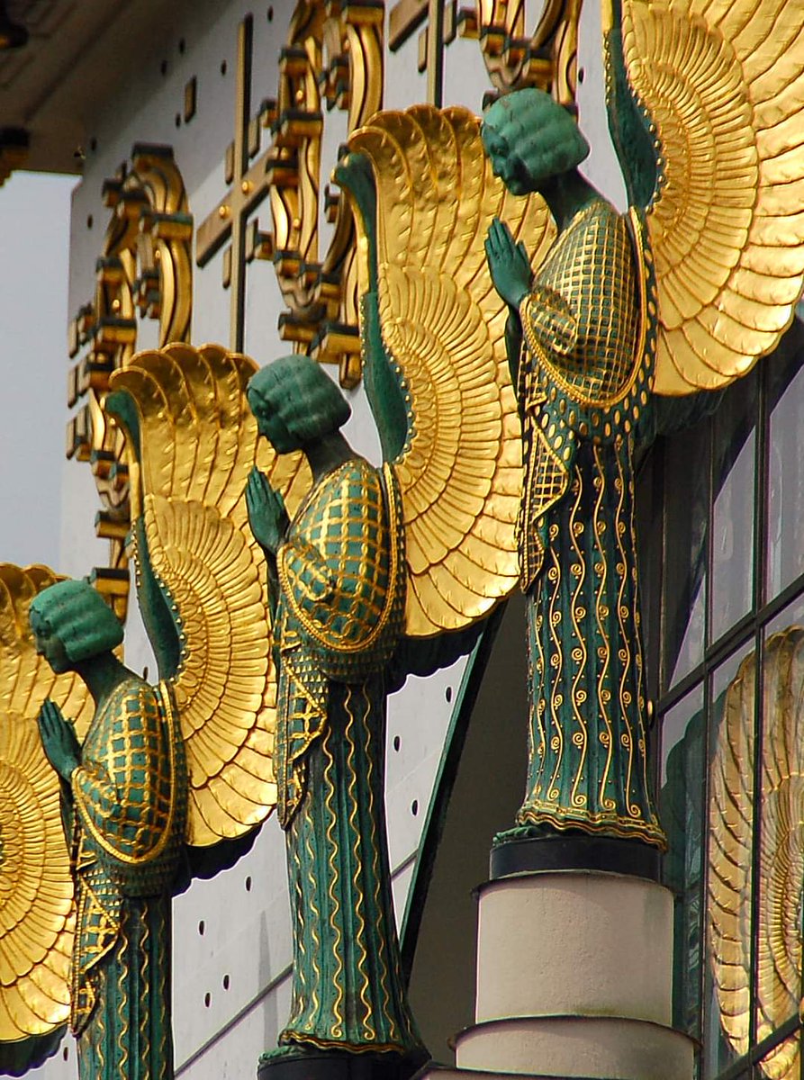 Angel Figures in the Church of St Leopold, Vienna, by sculptor Othmar Schimkowitz; designed by Otto Wagner, 1907.