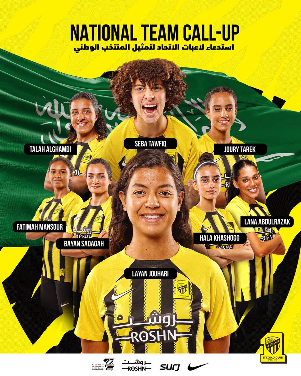 ittiladiesclub's tweet photo. سيدات الاتحاد في المنتخب الوطني 🇸🇦
كُـل الـتوفـيق لكـم 🤍 https://t.co/HJyfd6gaQi
