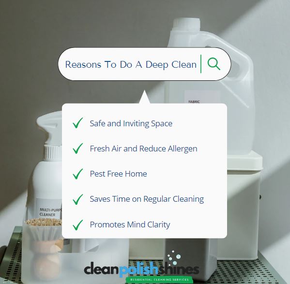 CleanPolish_'s tweet image. Experience the transformative benefits of a deep clean! Give us a call at (240) 319 8373 or visit cleanpolishshines.com! Unlock the secret to a healthier, more vibrant home today! 🌟
#BenefitsOfDeepCleaning #RefreshYourHome #CompleteClean #HealthyLiving #TopToBottomRefresh