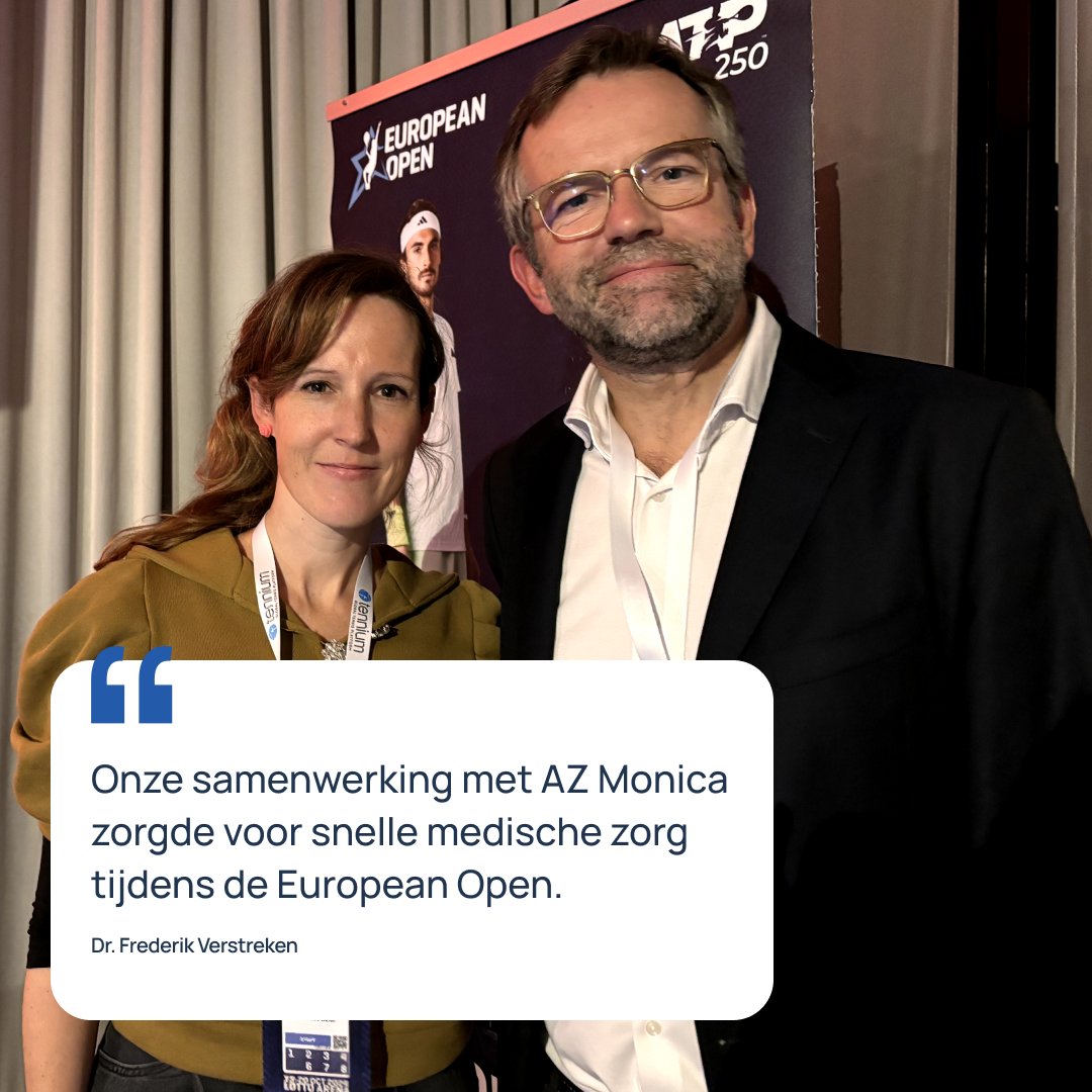 orthoca's tweet photo. π₯πΎ Laatste dag van het @EuroTennisOpen ATP-toernooi, waar Orthoca en AZ Monica als medische partner de medische permanentie verzorgden. Dr. Katja van Oostveldt en Dr. Frederik Verstreken stonden klaar om de spelers te ondersteunen. #Orthoca #AZMonica #Tennis https://t.co/j1lXLcyWfQ