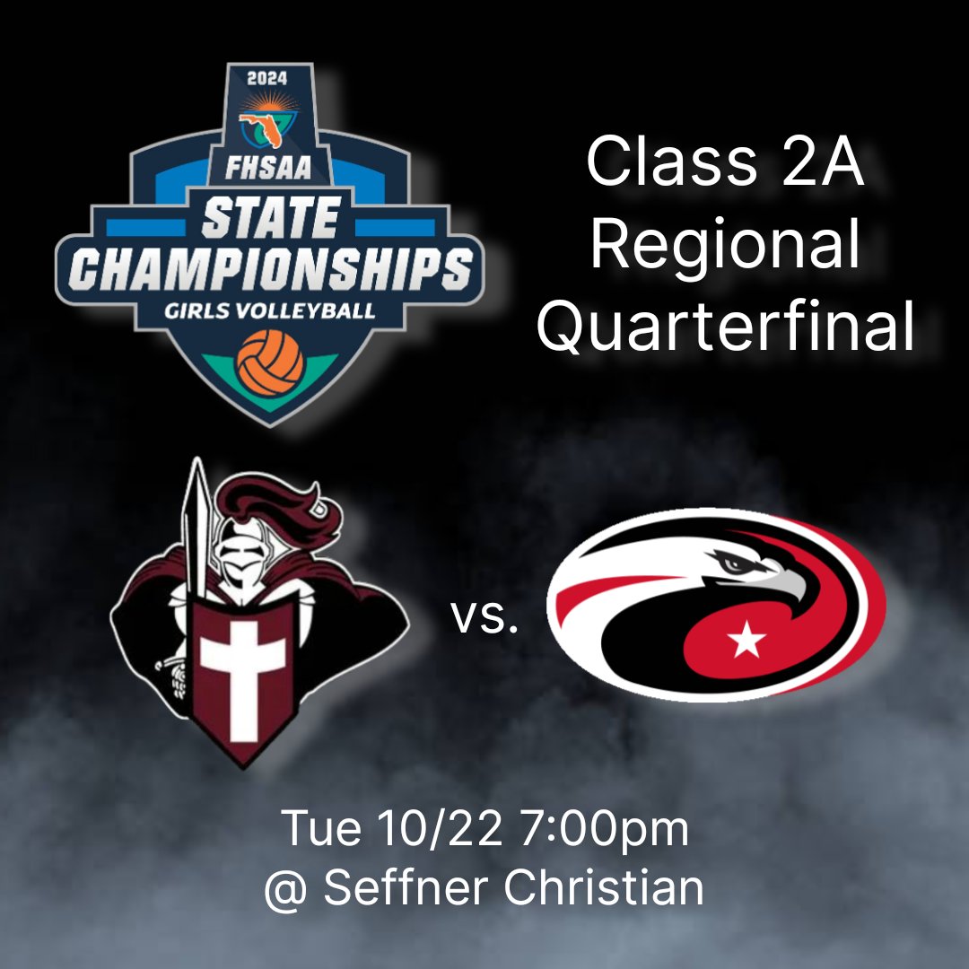 Honored to be hosting the defending state champion, Carrollwood Day School. We'll be ready.

#RaiseTheStandard #RegionalQuarterfinal
#FHSAAStateChampionships
#GoSaders🏐