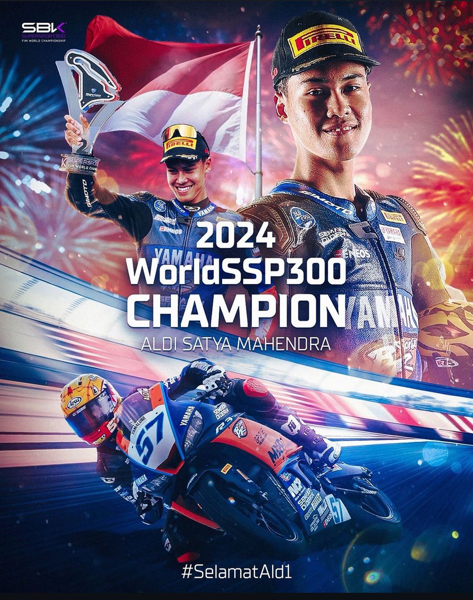 We Have A World Champion!!'
Congratulation Aldi Satya Mahendra

#WSBK #WSSP300 #worldchampion2024