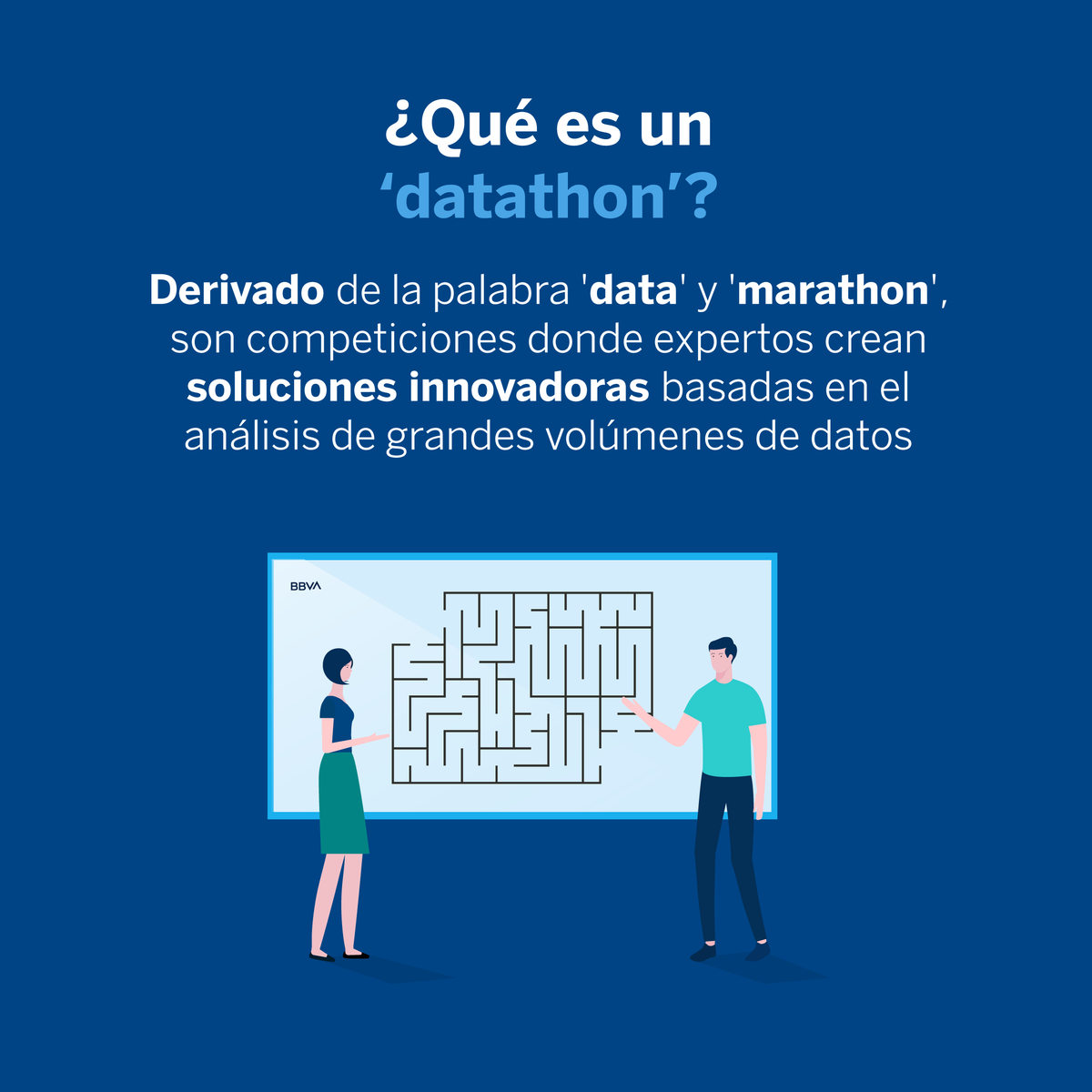 bbva's tweet photo. 💡 Los #datathons son retos y concursos utilizados para impulsar la #Innovación. Algunas grandes empresas los utilizan tanto para la selección de personal como para la detección de talento tecnológico. ✏️

https://t.co/jmhlV4pXPZ https://t.co/GlefmWWONL