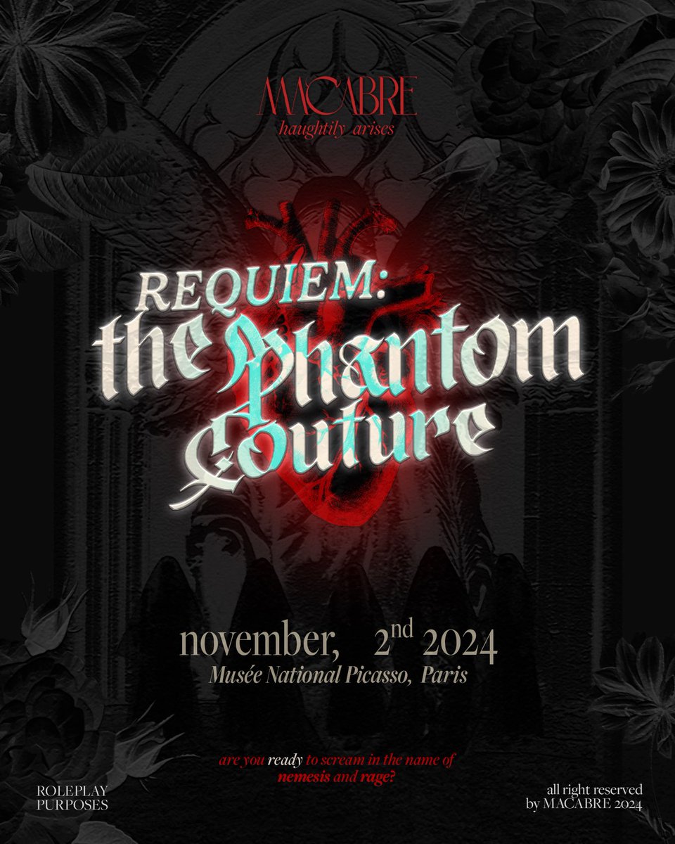 ️ ️ ️ 

A symphony of acrimony, 
a passage of sorrow.
Shrieks beneath the solemn murk.

O,  𝘎𝘰𝘥&amp;𝘎𝘰𝘥𝘥𝘦𝘴𝘴,
𝘋𝘦𝘮𝘰𝘯𝘴&amp;𝘈𝘯𝘨𝘦𝘭𝘴, 𝘩𝘶𝘮𝘢𝘯𝘴&amp;𝘔𝘰𝘳𝘵𝘢𝘭𝘴,
Shall we chant it together?

️ ️ ️ 
𝐑𝐄𝐐𝐔𝐈𝐄𝐌:
𝕿𝖍𝖊  𝕻𝖍𝖆𝖓𝖙𝖔𝖒  𝕮𝖔𝖚𝖙𝖚𝖗𝖊

️ ️ ️