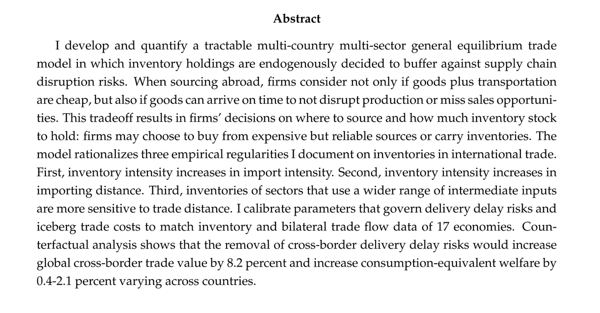 jenniferdoleac's tweet photo. Yinong Tan

JMP: "Supply Chain Disruption Risks as a Trade Barrier"

Website: https://t.co/xSBJUSaQb8 https://t.co/FTpKCKl5Bs