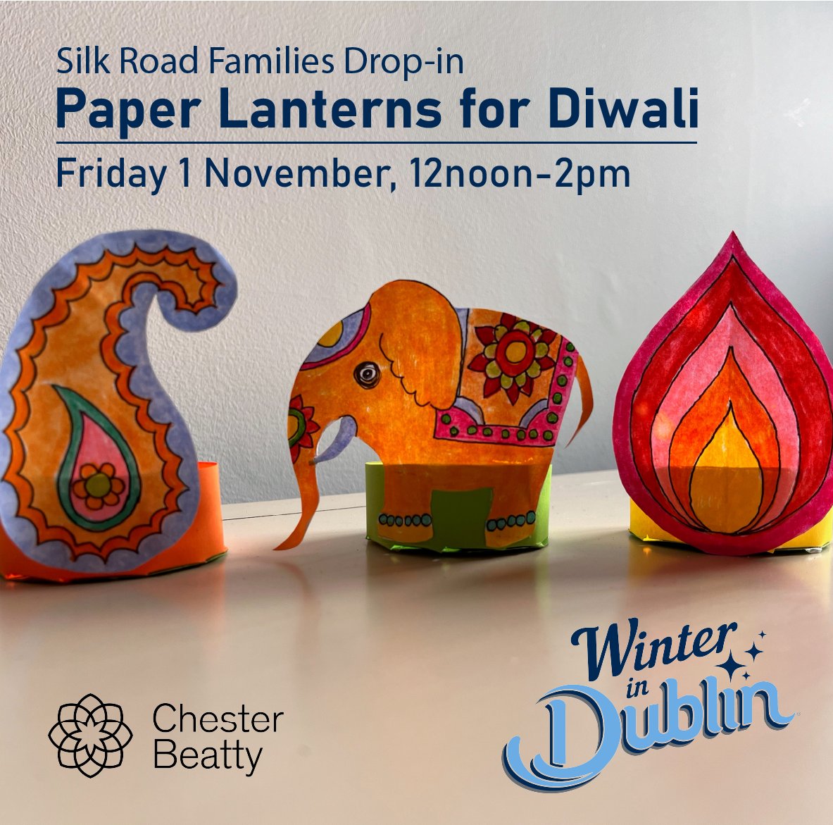Diyas, or earthen lamps, are an integral part of Diwali, the festival of lights. To celebrate, create your own, beautiful, diya-inspired candle holders. *FREE, no booking required, but limited to 15 participants. Please note: children must be accompanied by a parent  or guardian