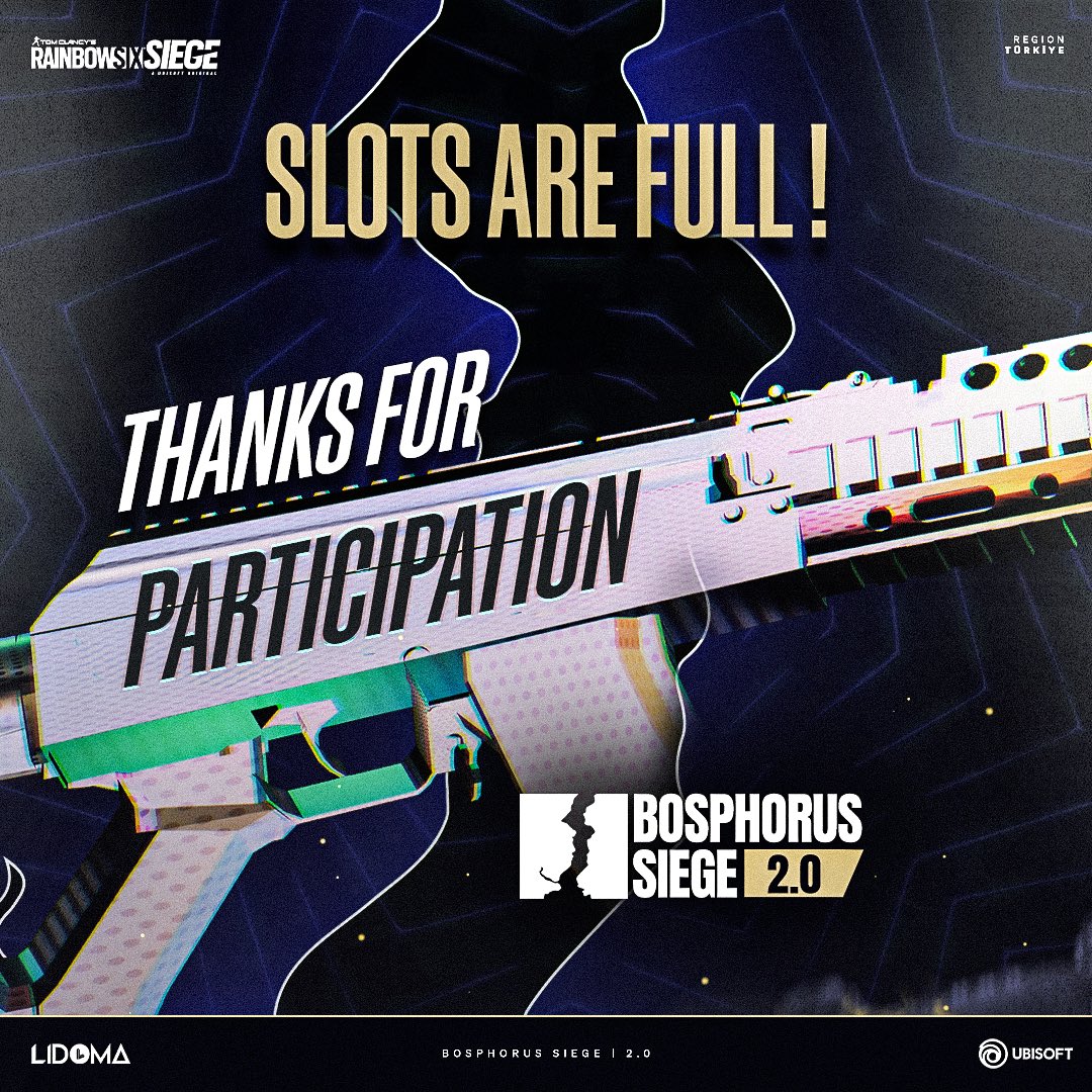🚨 Registration CLOSED! All slots filled! 🙌 Big thanks to everyone who joined. Catch the epic Grand Finale live on 28th October 🏆🔥 #BosphorusSiege #R6STurkey