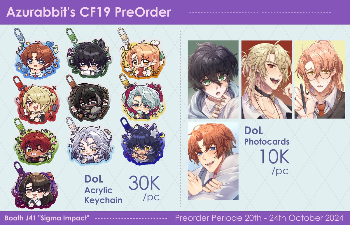 miomawla's tweet photo. (1/2) Likes &amp; shares appreciated!❣️

Azurabbit's CF19 CATALOGUE Fast PreOrder🌟
Mail Order &amp; Pick-Up CF19 are OPEN!

📎Link : https://t.co/K7Y1HEpOEk

📍Comifuro19 - Pick up at BOOTH J41
🗓PO PERIOD 20th-24th Oct 2024 

❗️Min. Order : IDR 50K

#comifuro19 #cf19 #comicfrontier19 https://t.co/IcvtPVyy9l
