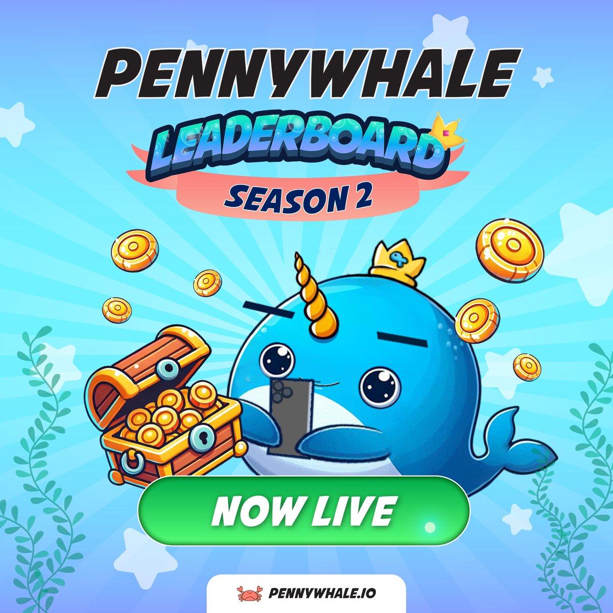 🚨PENNYWHALE SEASON 2 LEADERBOARD IS LIVE! 🚨

🚀 Complete tasks, collect shells, and tap your way to the top! We have 2 prize pools this time!

The code is: PWseason2

Climb the ranks and earn your share now! 👇 t.me/pennywhaleiote…

#PennyWhale #PENNY #TelegramGame #DeFi