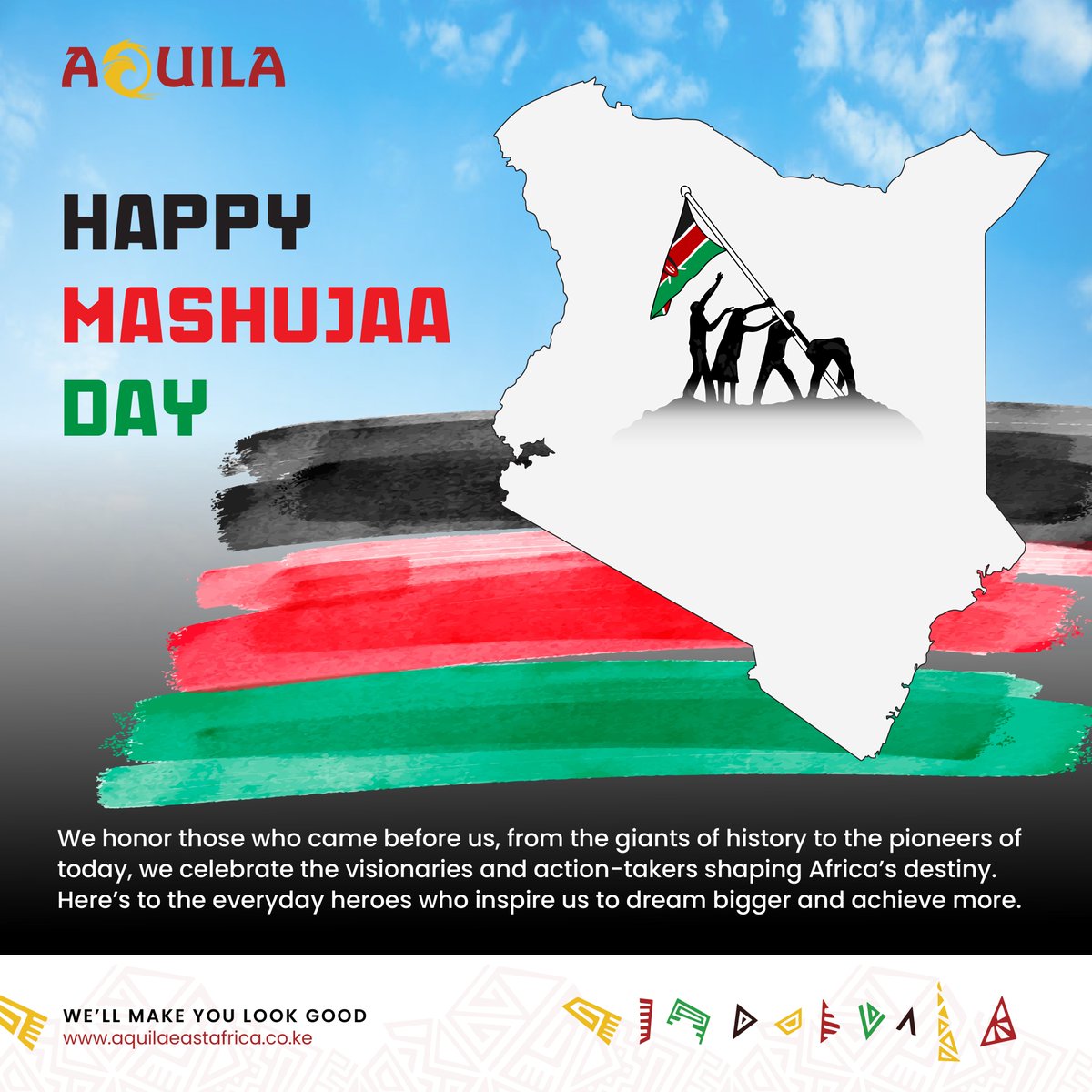 📩
To Celebrating the heroes who have shaped our nation, one act of courage at a time. Today, we honor the strength, resilience, and bravery that continue to inspire us all. 
Happy Mashujaa Day 🇰🇪💪🏽

#MashujaaDay2024  #KenyaHeroes #NationalPride #ShujaaSpirit