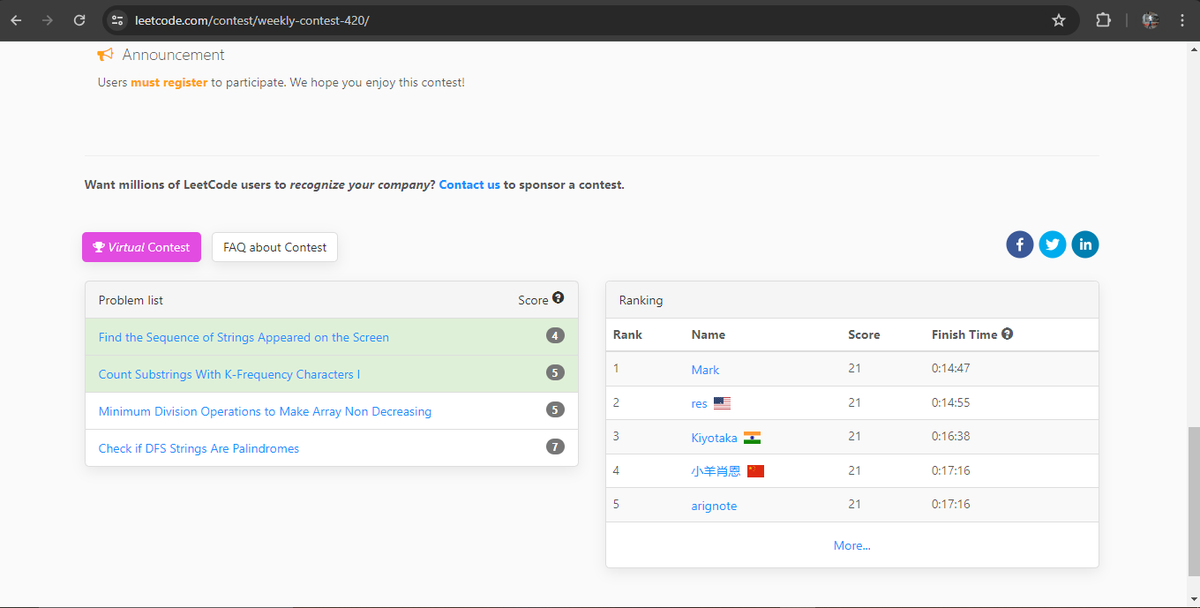 X_Suraj08's tweet image. &quot;Today I managed to solve 2 out of 4 #LeetCode questions. Still learning and improving one step at a time! #Coding #LeetCodePractice&quot;