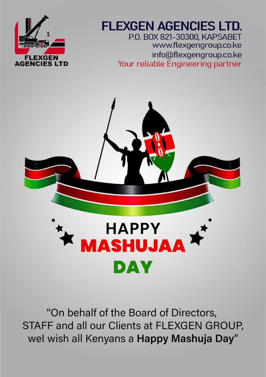 Flexgen_ltd's tweet photo. Today, we remember and salute the brave souls who paved the way for our nation's bright future.

#HappyMashujaaDay2024 https://t.co/jbROrng8hG