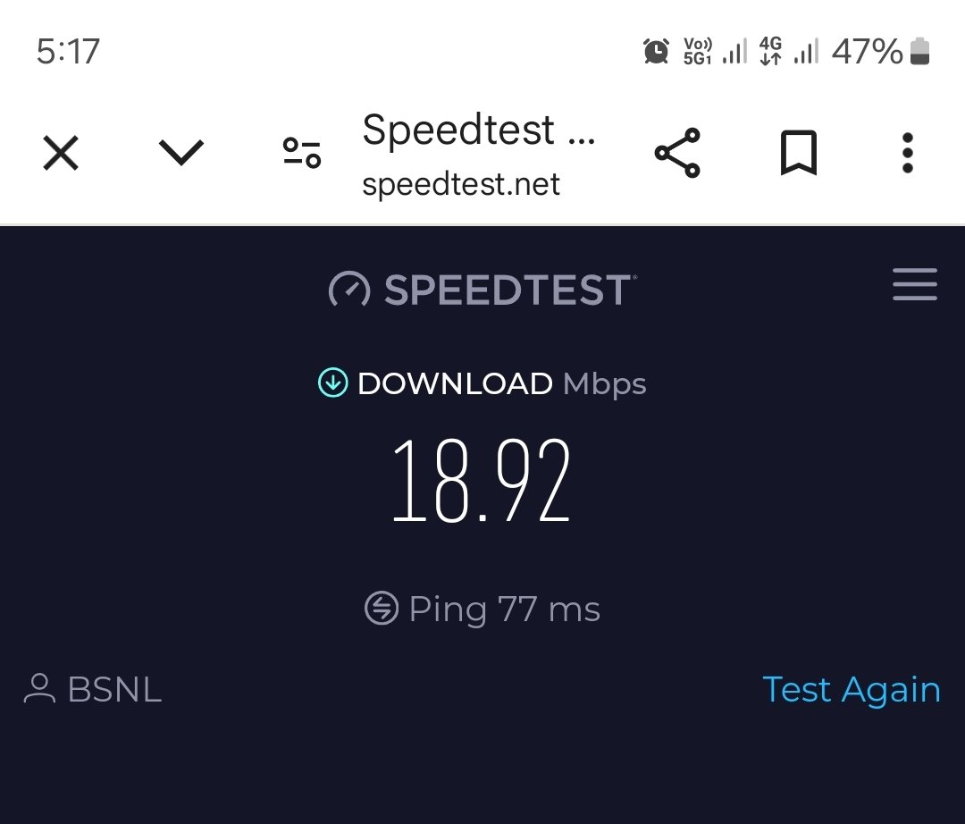 RajanMonitor's tweet photo. Bsnl 4G speed in my village ❤️ @BSNL_BIHAR #BSNL https://t.co/1J3rF5D67w