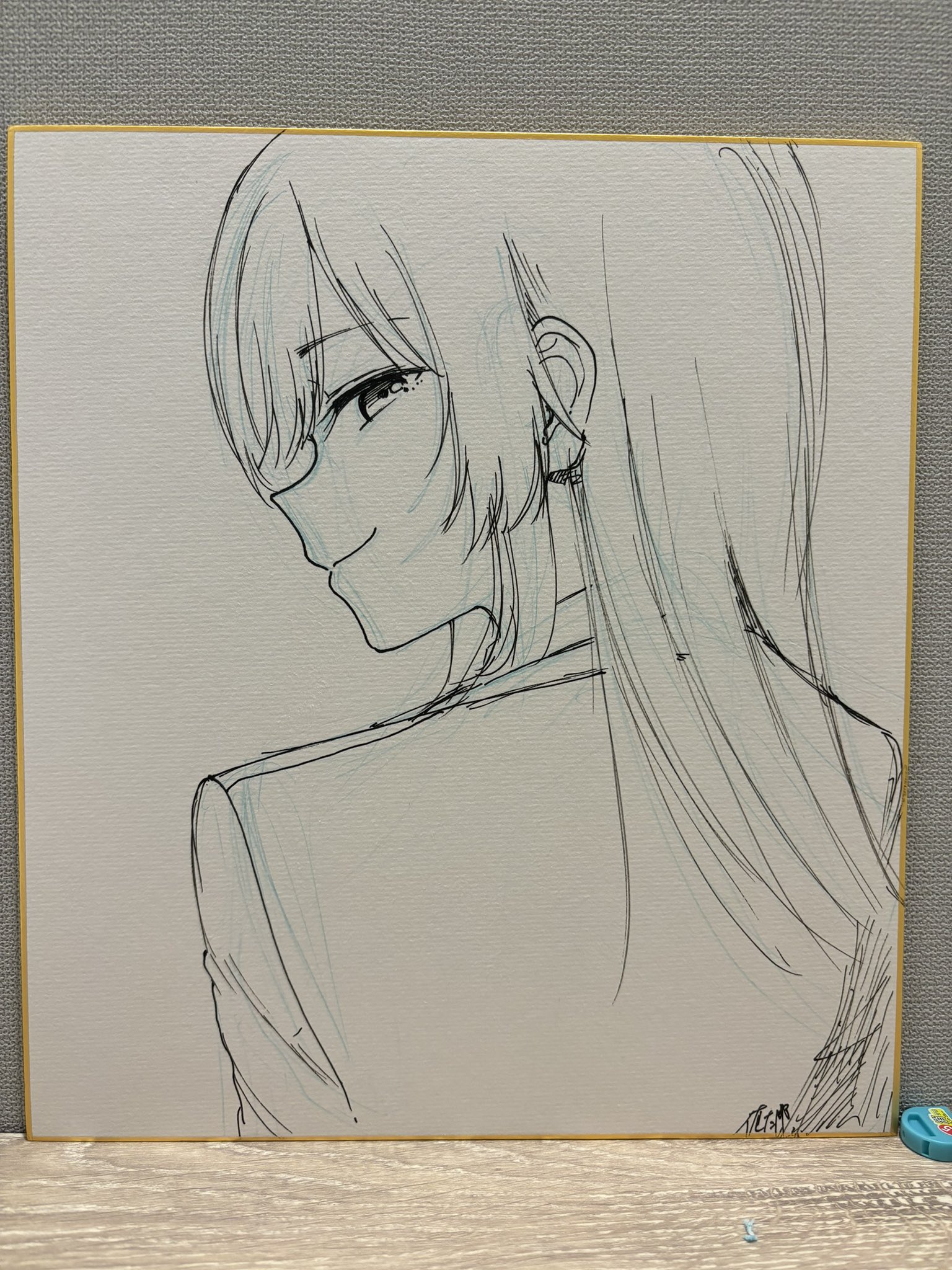 こんな娘がいたら僕はもう...! 有葉　直筆イラスト色紙 べっかんこう直筆カラー色紙「穢翼のユースティア」