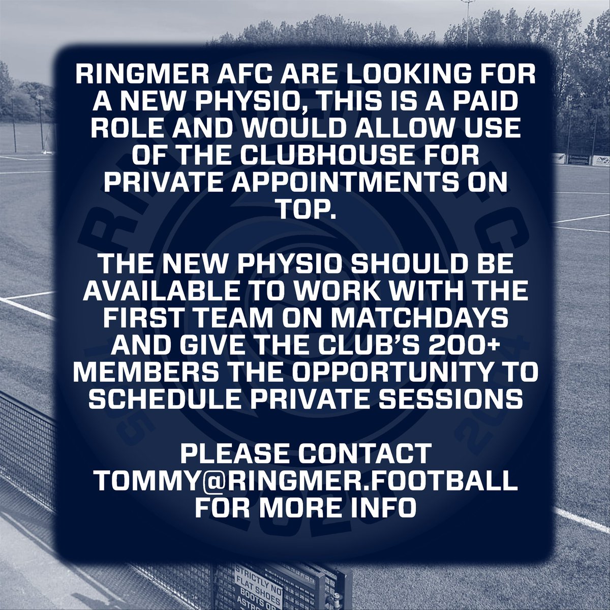 Club Physiotherapist Wanted