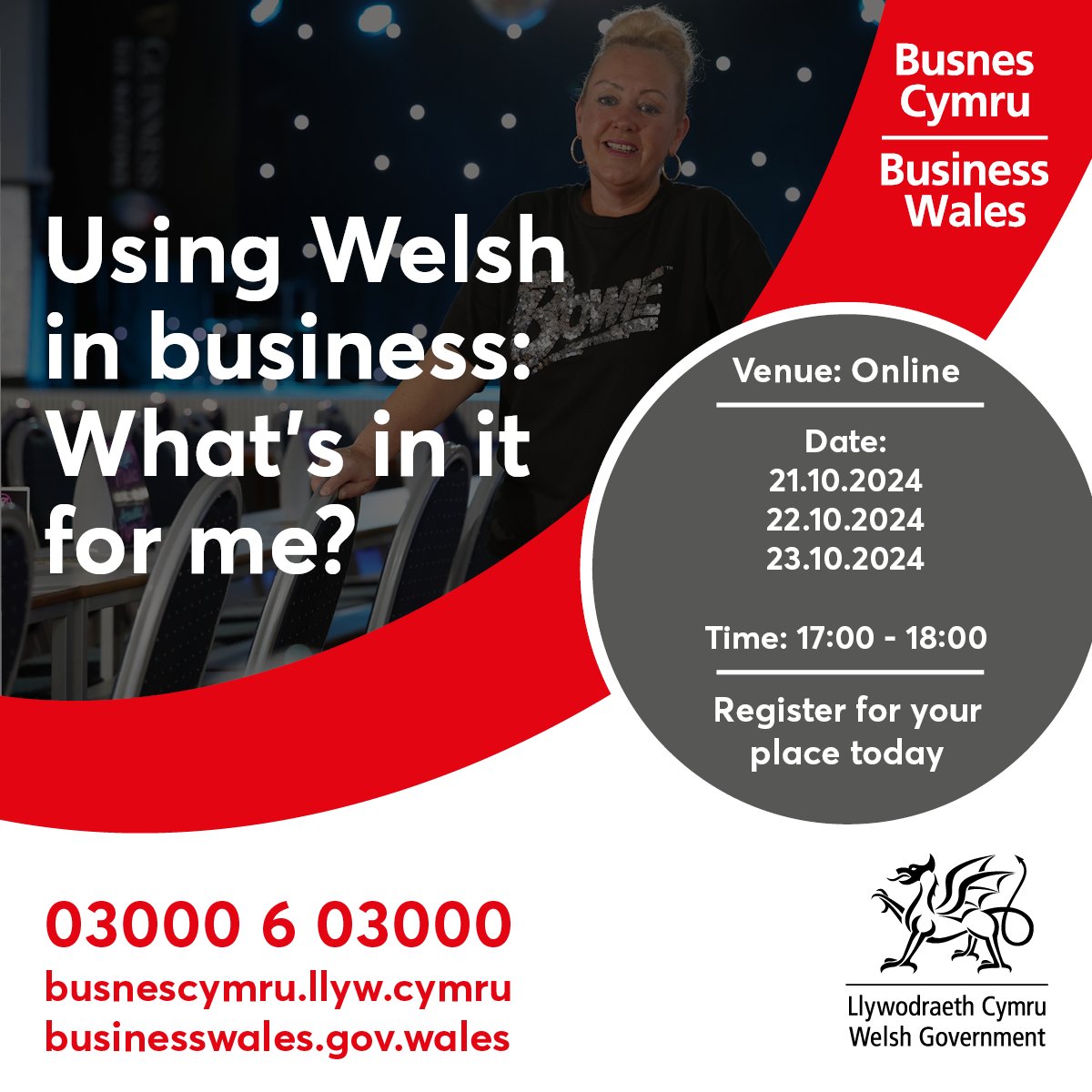 Did you know that using Welsh can attract NON-Welsh speakers to your company? We’re running three online sessions this October to show how you can use Welsh in your business.

💻👉 ow.ly/tiZt50Twnr8